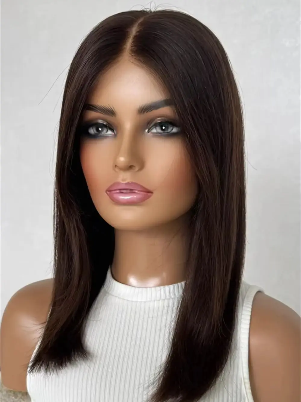 New in Luxury Wig Dark Brown Women Wig Synthetic Soft HD Lace Frontal Wig Seamless Hairline HD Lace Front Wig Party Daily Wigs