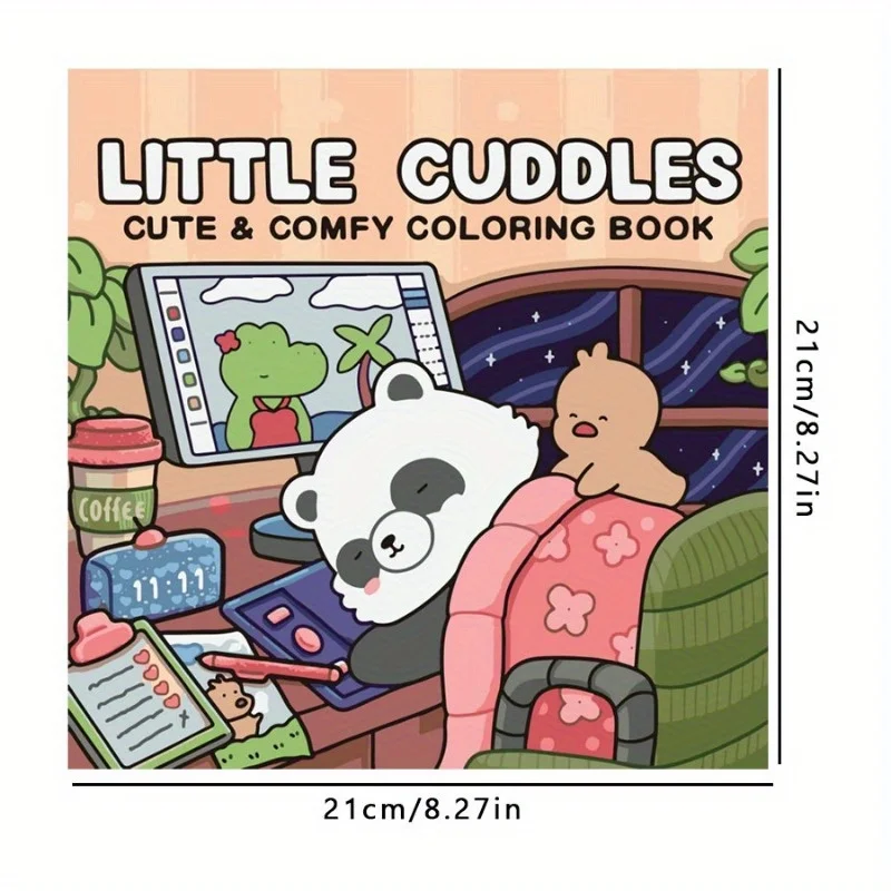 Cute Comfortable Coloring Book Warm Adult Coloring Journey Workspace and Whimsical Late Night Creative Moments  coloring book