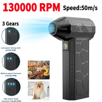 130000RPM Mini Turbo Jet Fan Electric Air Duster 3 Level Adjustable Brushless Motor Duct Fan Rechargeable Powerful Dust Blower