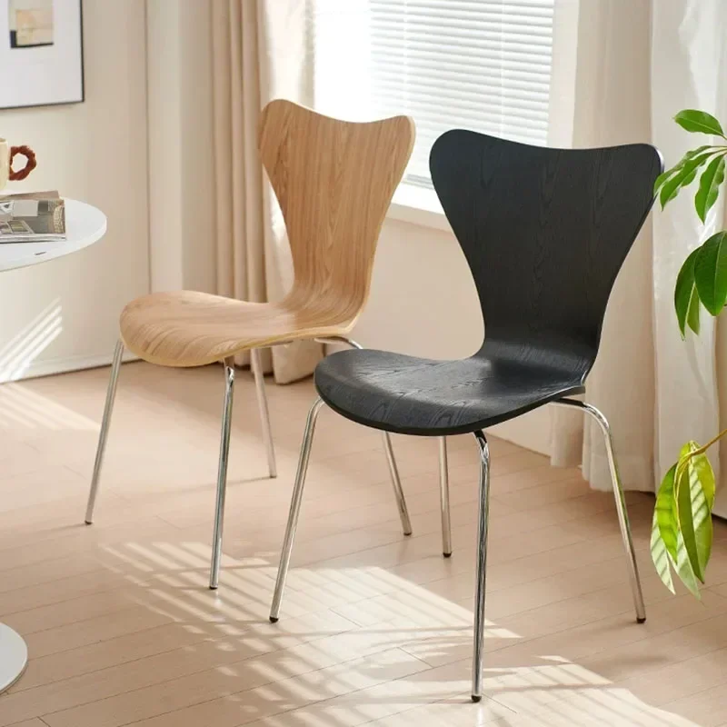 Safety Ergonomic Dining Chair Neoclassic Open Portable Unique Legs Wood Room Design Retro Chairs High Mueble Living Furniture