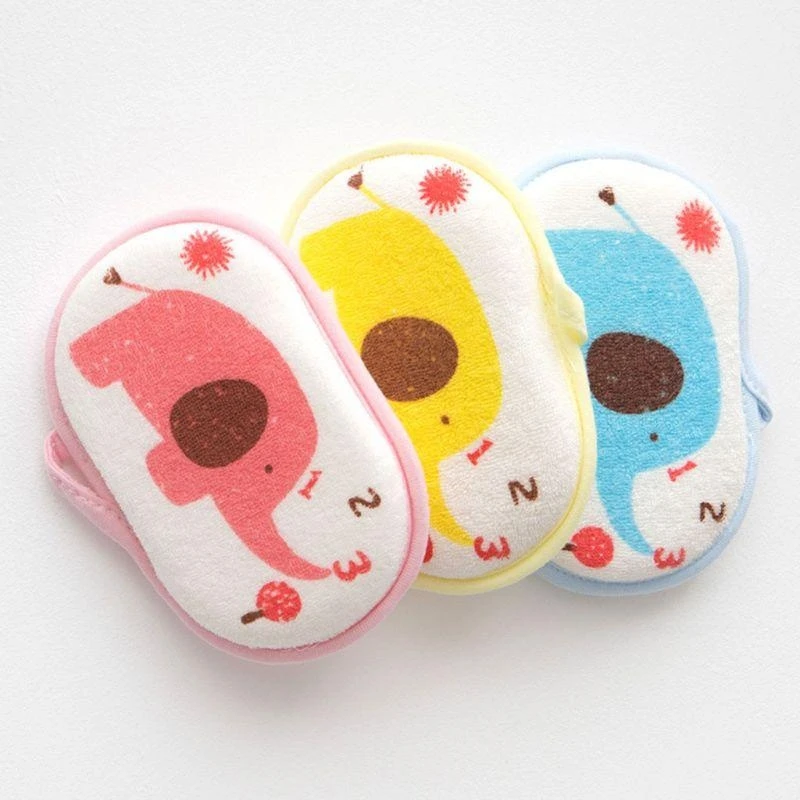J15U Infant Towel Shower Soft Sponge Cleaning Tool Baby Child Rubbing Body Wash Brush Bath Accessories