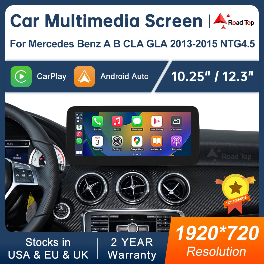 Multimedia Display For Benz A B CLA GLA W176 W463 W246 2013-2015 NTG4.5 Touch Screen Wireless Carplay Navigation Android Auto