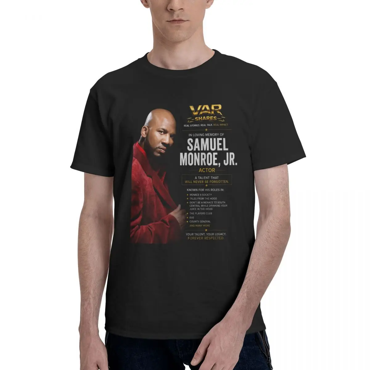 Men Samuel Monroe Jr RIP Trendy T Shirt Vintage Cotton T Shirt Homme