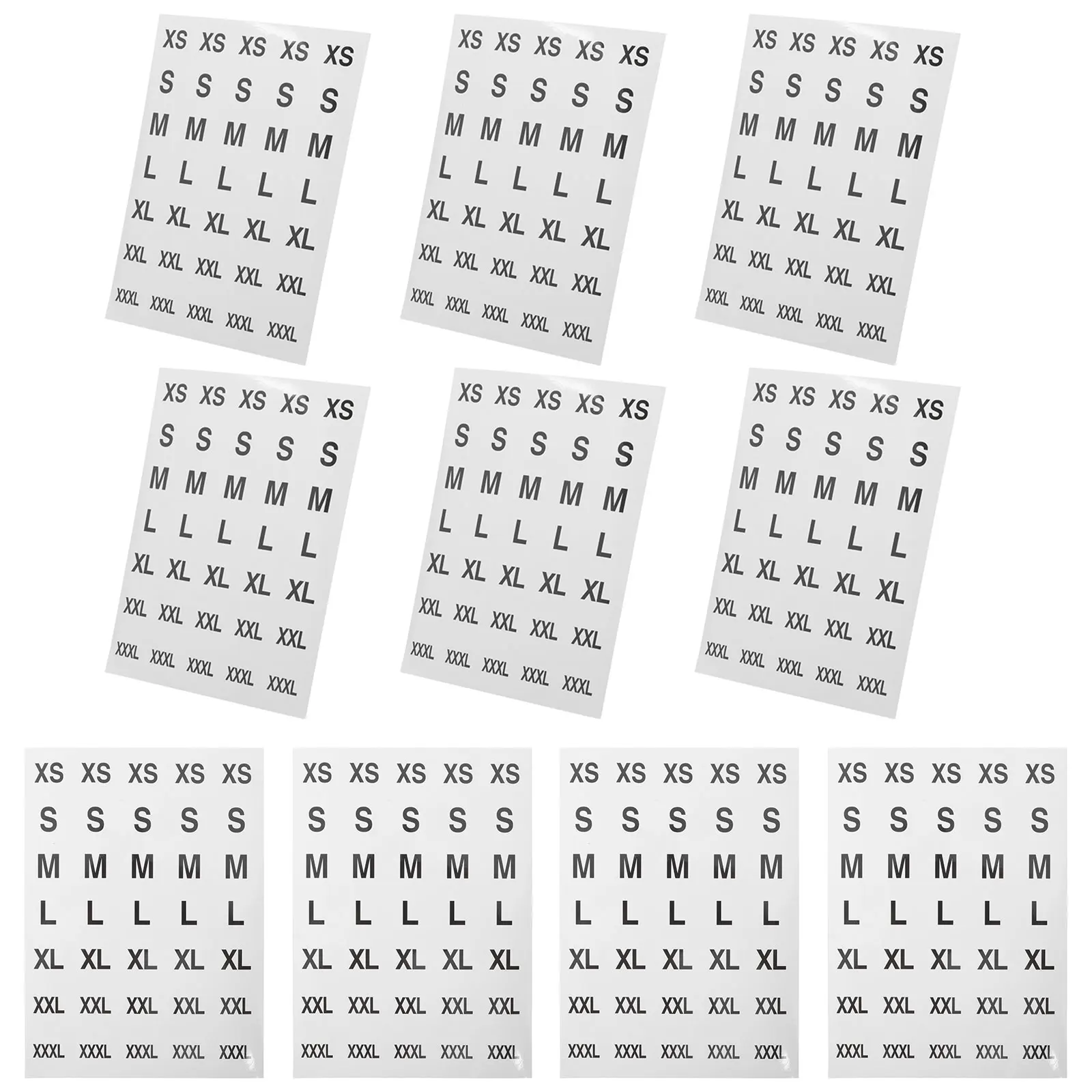 

350 Pcs Black Size Sticker Labels Adhesive Round Tags for Clothing T shirts Sweaters Coats Folder Bag Organization