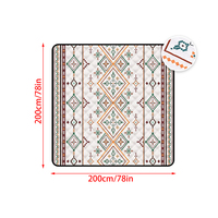 Waterproof Picnic Blanket, 200x200CM Large Beach Blanket Outdoor Picnic Mat, Beach Mat With Carrying Handle For Camping, Beach