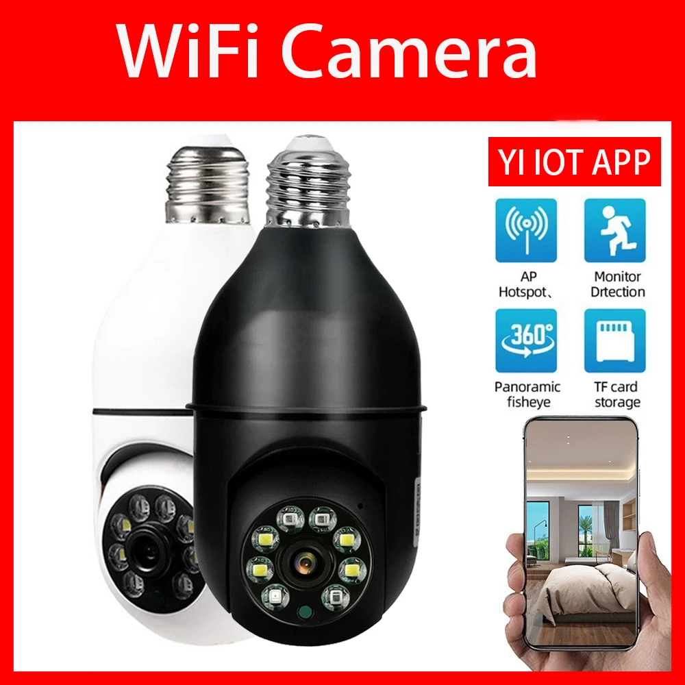 Nuova telecamera IP di sorveglianza WiFi 1080P lampadina E27 Google Auto Tracking visione notturna Full Color Video Security Baby Monitor Indoor