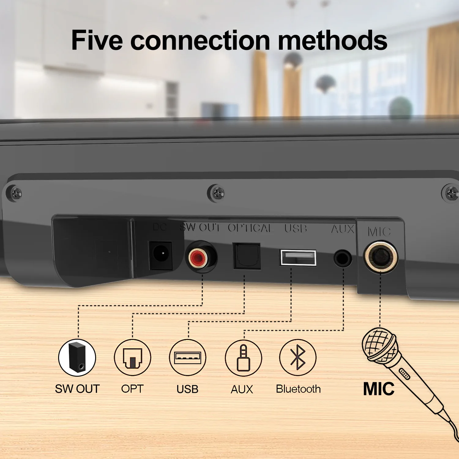 S22 Echo Wallซับวูฟเฟอร์ 80W High-power Blue Tooth Soundbarลําโพงเกมคอมพิวเตอร์เดสก์ท็อปโฮมเธียเตอร์Kเพลงเสียงไฟเบอร์U Disk