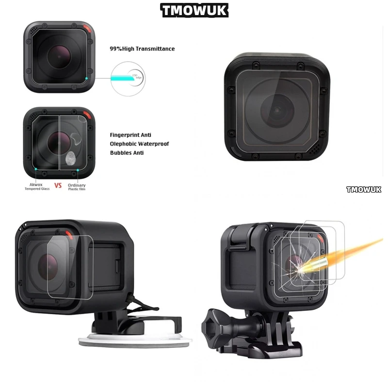 

HD 9H Tempered Glass Lens Cover For GoPro HERO5 Session HERO 4 5 - Anti-Scratch, Bubble-Free, Extreme Sports