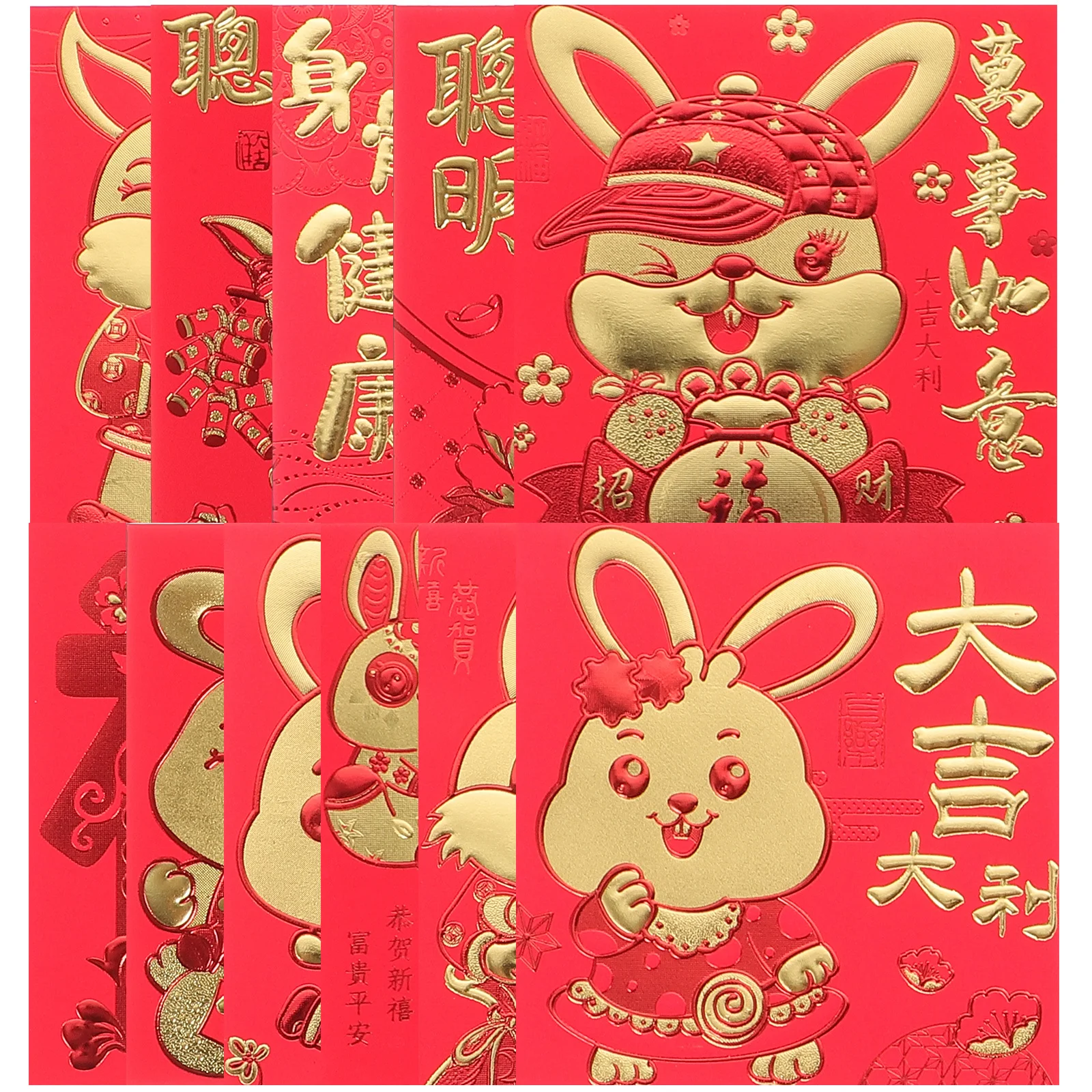 66Pcs Zodiac Red Envelopes Creative Delicate New Year Money Packet Festive Atmosphere Lunar Year Decor Red Envelopes