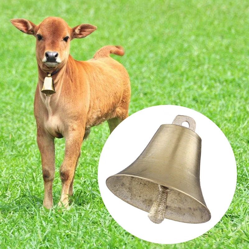 1PCS Cow Horse Sheep Grazing Copper Bells Large Thickened Cattle Sheep Antique Bells Animal Prevent The Loss Zinc Alloy Bells