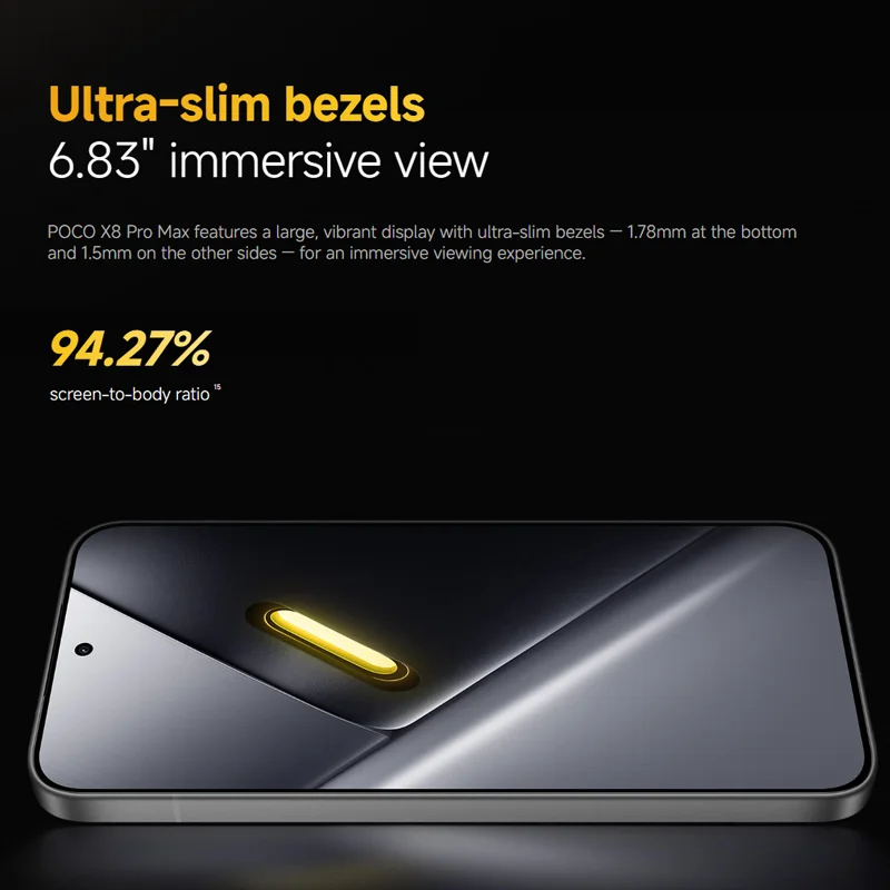 POCO X8 Pro MAX – Teléfono Inteligente de 6.83 Pulgadas, Dimensity 9500S, Batería de 8500 mAh, Sensor de Luz Fusion 600 de 50MP con OIS 6