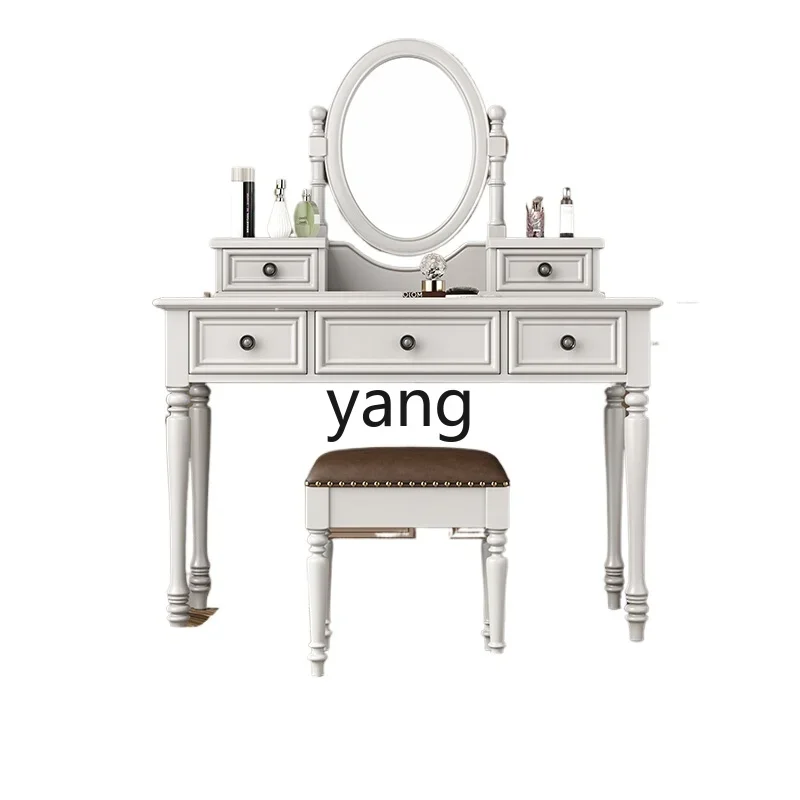 

LMM all solid wood with smoking dresser modern small apartment makeup stool combination