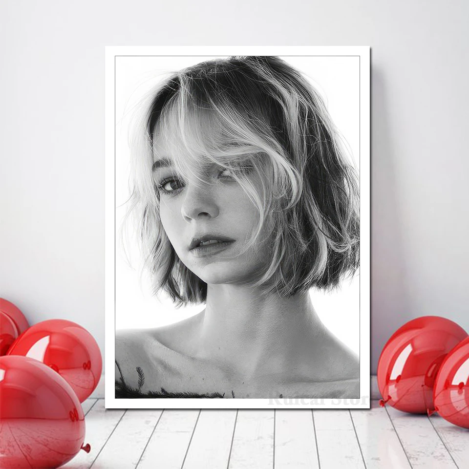 إيما مايرز ملصق جدار الفن قماش اللوحة أبيض وأسود صورة فتاة غرفة ديكور المنزل #5