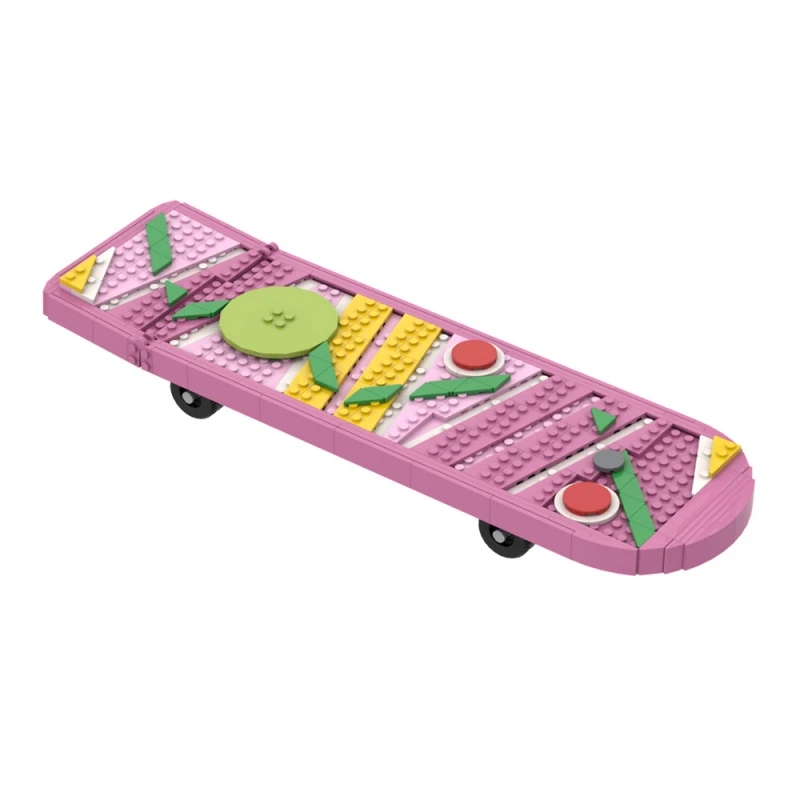 MOC Back Futured Skateboard Model Building Blocks Pink Skateboard Sports Skateboard Assembly Bricks Toy Creative Children's Gift