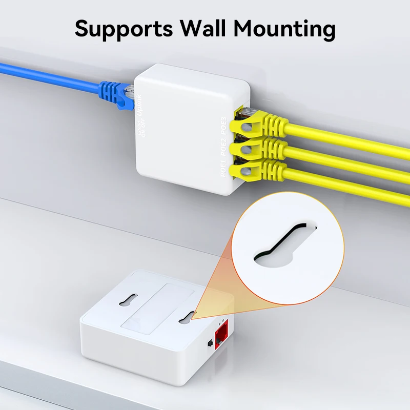 HORACO 3 porte 100M POE Extender 100M Switch di rete Ripetitore IEEE802.3af/at Plug & Play per Switch PoE NVR Telecamera IP AP
