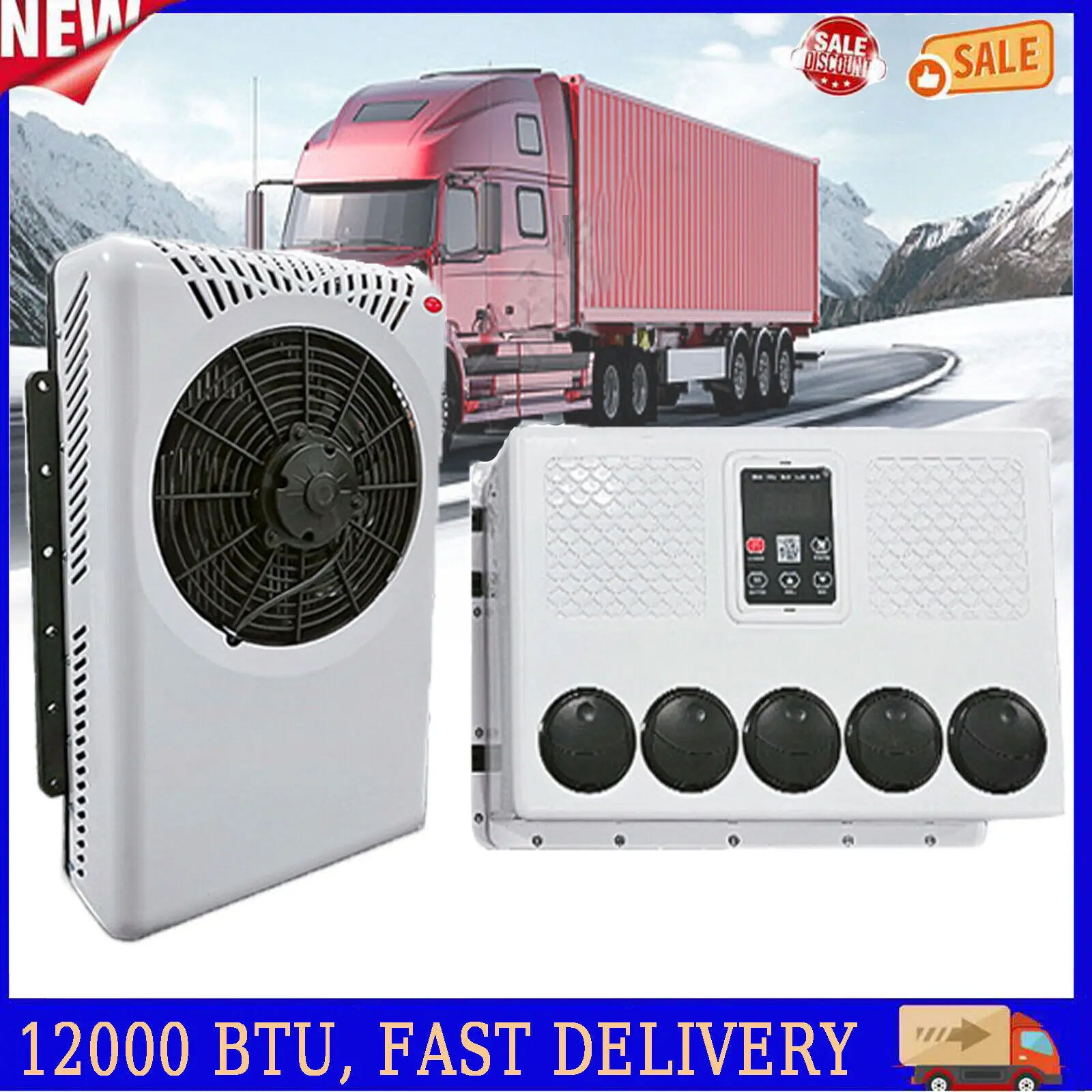 

Treeligo 12V/24V Car Cooling Air Conditioner 12000btu Electrical Split Air AC Unit For RV Truck Tractors Van Motorhome Camper