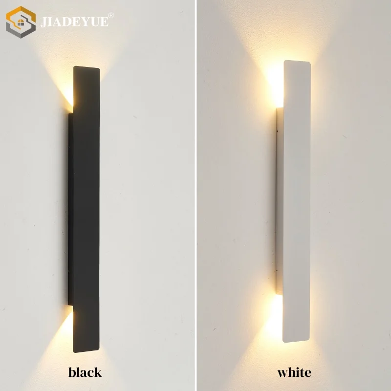 Lámpara de pared larga impermeable para exteriores, lámpara de pared LED moderna y sencilla para arriba y abajo, lámpara de pared de fondo para