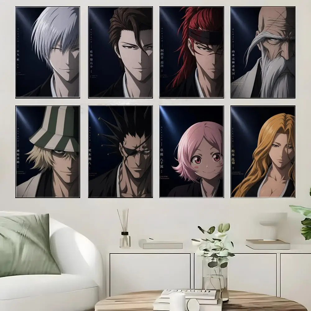Dark Fantasy Anime B-Bleach Poster  Self-adhesive Art Waterproof Paper Sticker Coffee House Bar Room Wall Decor