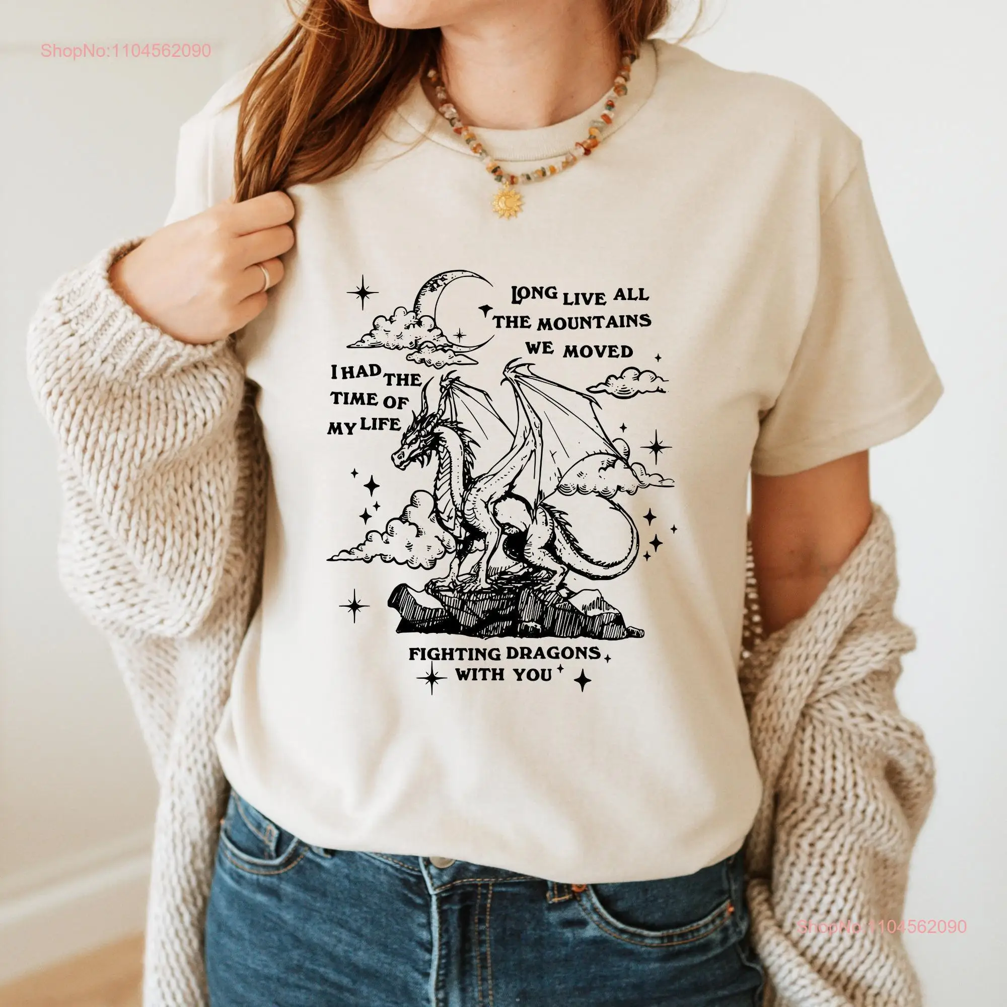 Talo el tiempo de mi vida luchando dragones contigo camiseta larga vivir todas las montañas movimos el Reino de Magia