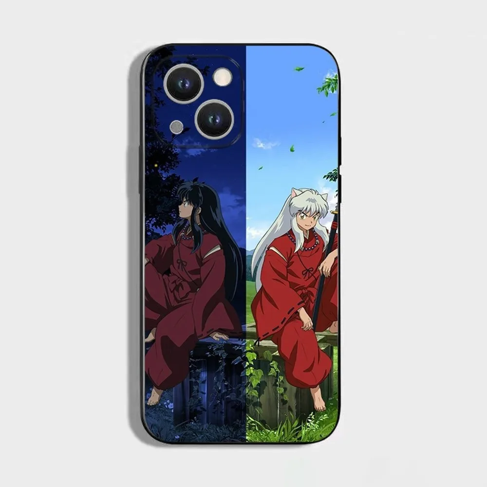 Etui na telefon Anime I-Inuyasha do iPhone 16 15 Plus 14 13 Pro Max 12 Mini 11 X XS XR 7 8 8Plus Black Soft Phone Coque