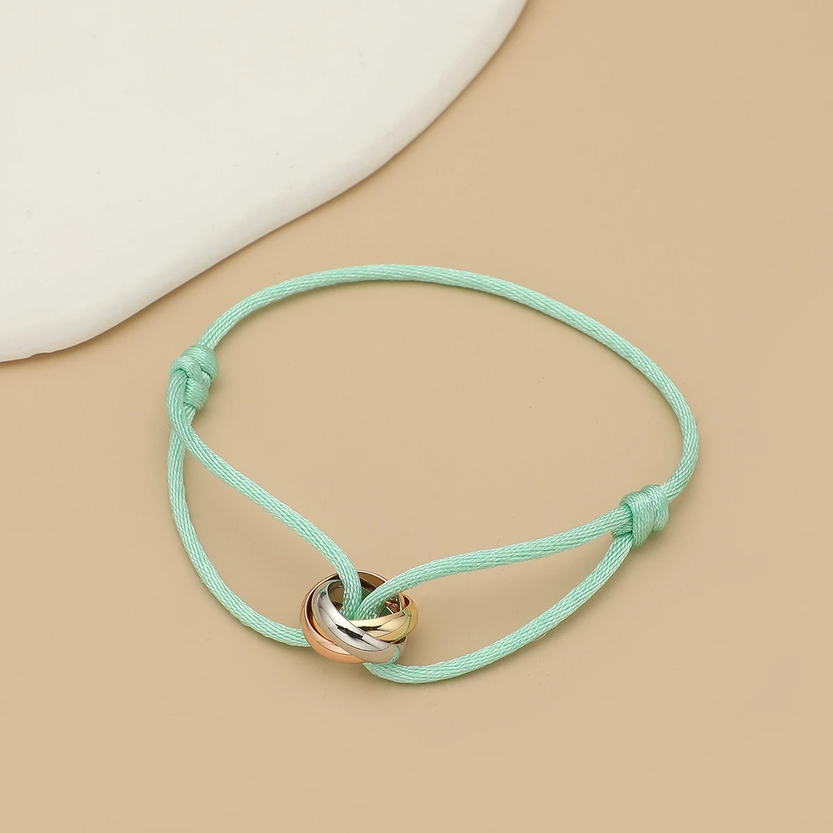 Schlichtes, modisches Unisex-Armband, 3, Metall, runder Kreis, Zubehör, verstellbares Herren-Seil-Armband für Frauen, Schmuck, Geschenke