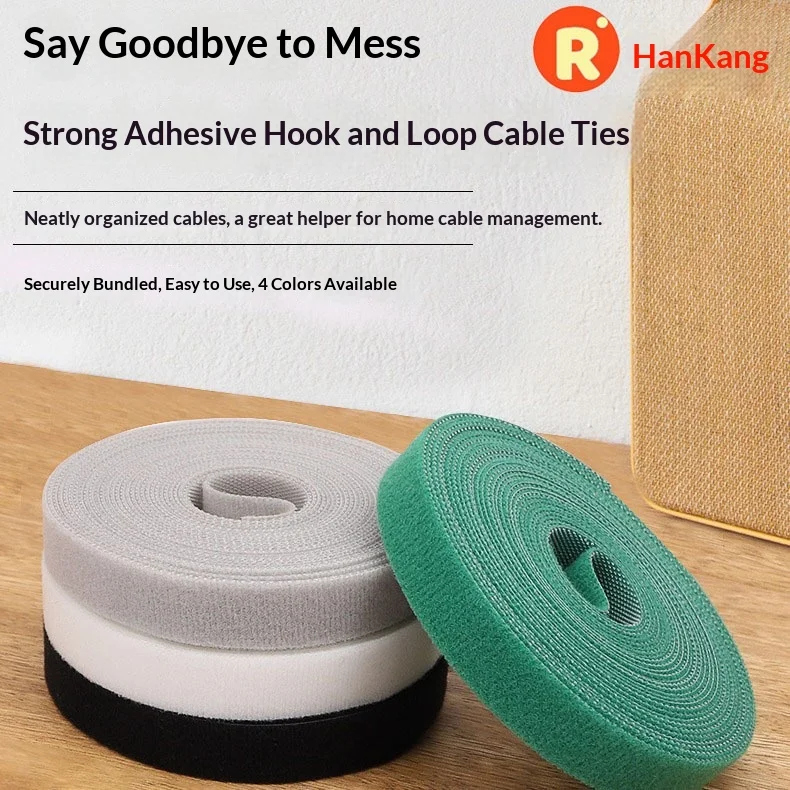 6Pcs Mixed‑Color Portable Hook and Loop Cable Ties Simple Wire Organizer Data Cord Strap for Home Socket Cable Storage