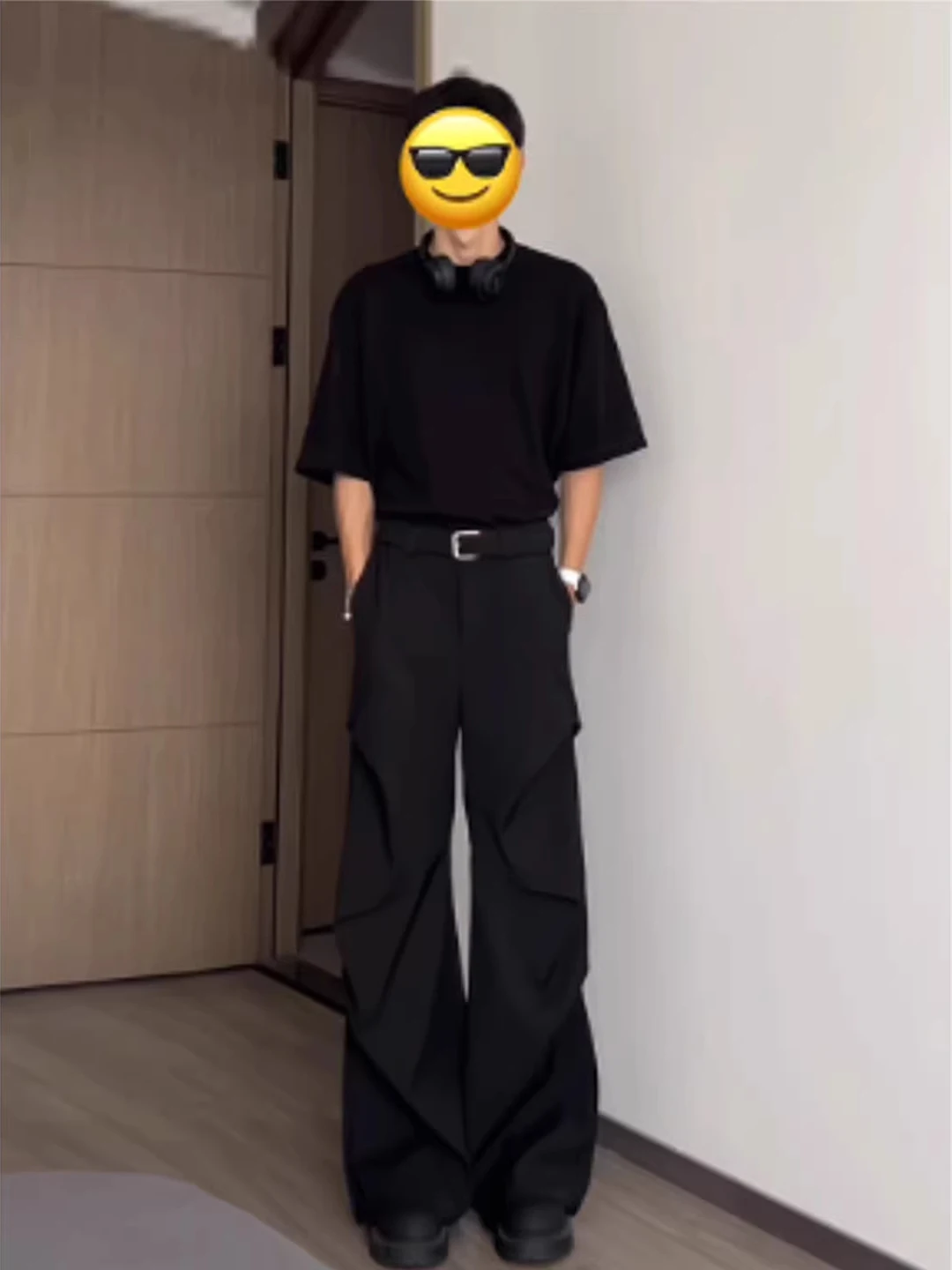 

Мужские плиссированные расклешенные брюки Bla для осени и зимы, утепленные, широкие, струящиеся, Cleanfit, Knife Trousers