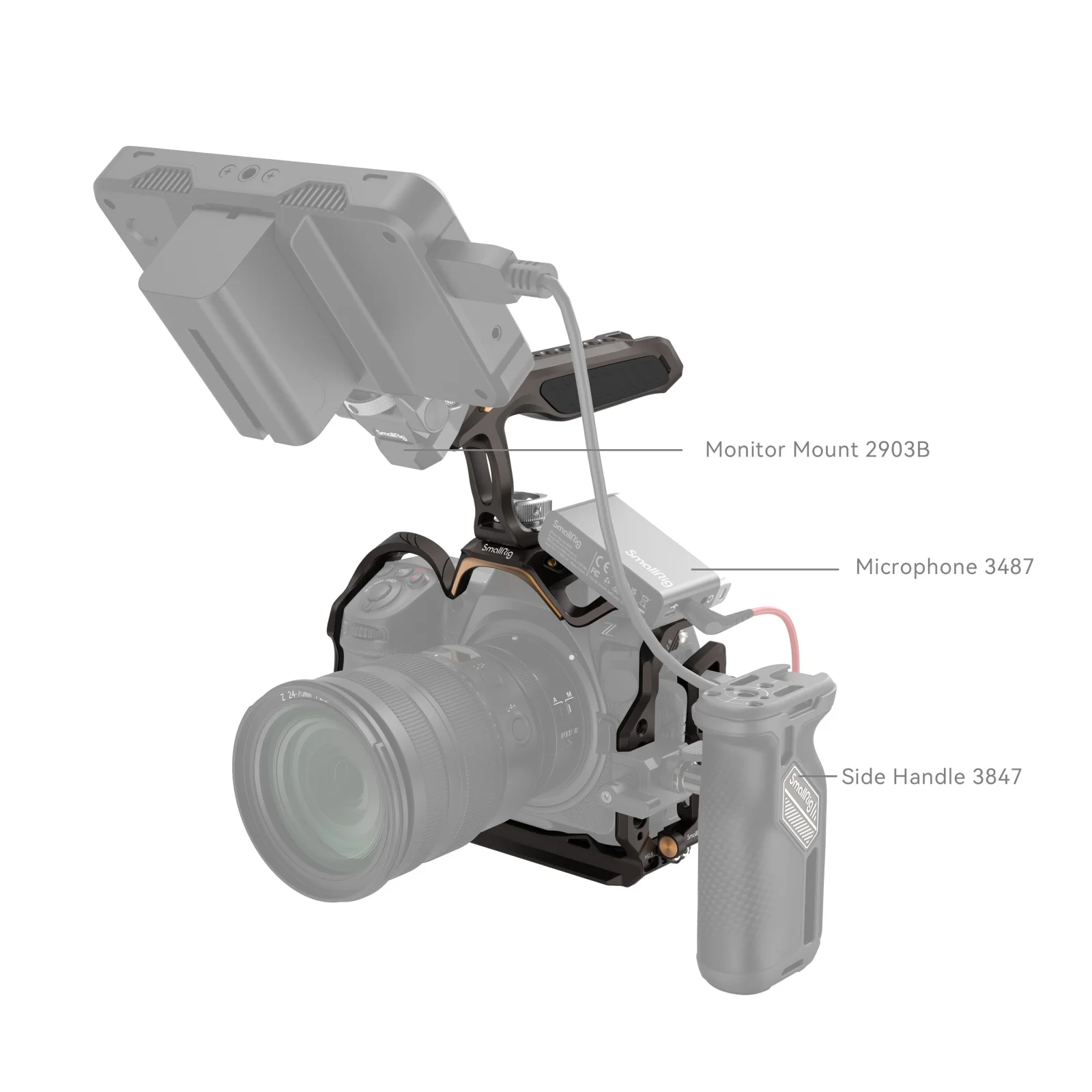 Imagem -03 - Smallrig Gaiola Kit para Nikon z Noite Águia Novo Design e Coloração Alça Superior Hdmi & Usb-c Cabo Braçadeira 4317