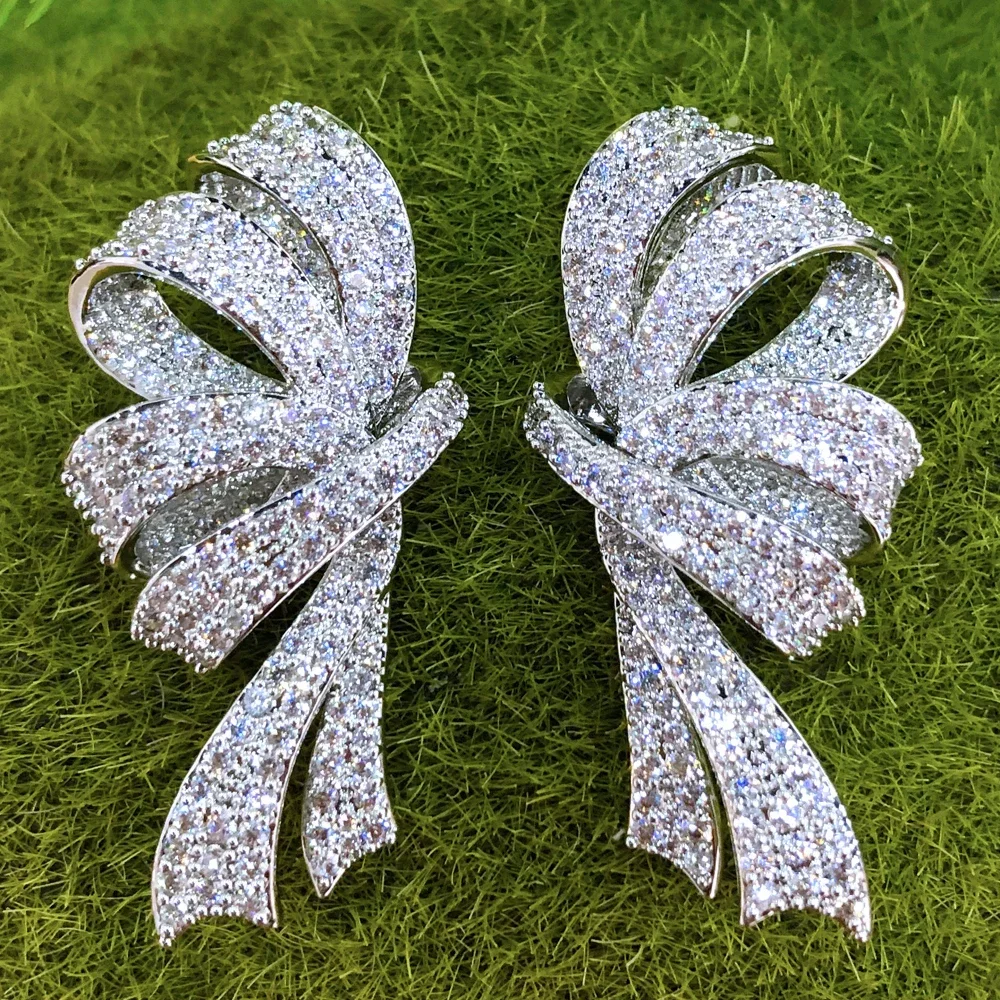 

Kellybola Sweet Lucky Charms серьги с бантом для женщин и девочек, повседневные модные модные серьги с кубическим цирконием в богемном стиле, ювелирные изделия высокого качества