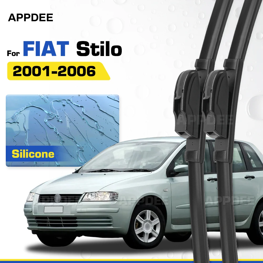 

Silicone & Rubber LHD&RHD Front Wiper Blades Set For FIAT Stilo 2001-2006 Coated Windshield Windscreen Window Brushes
