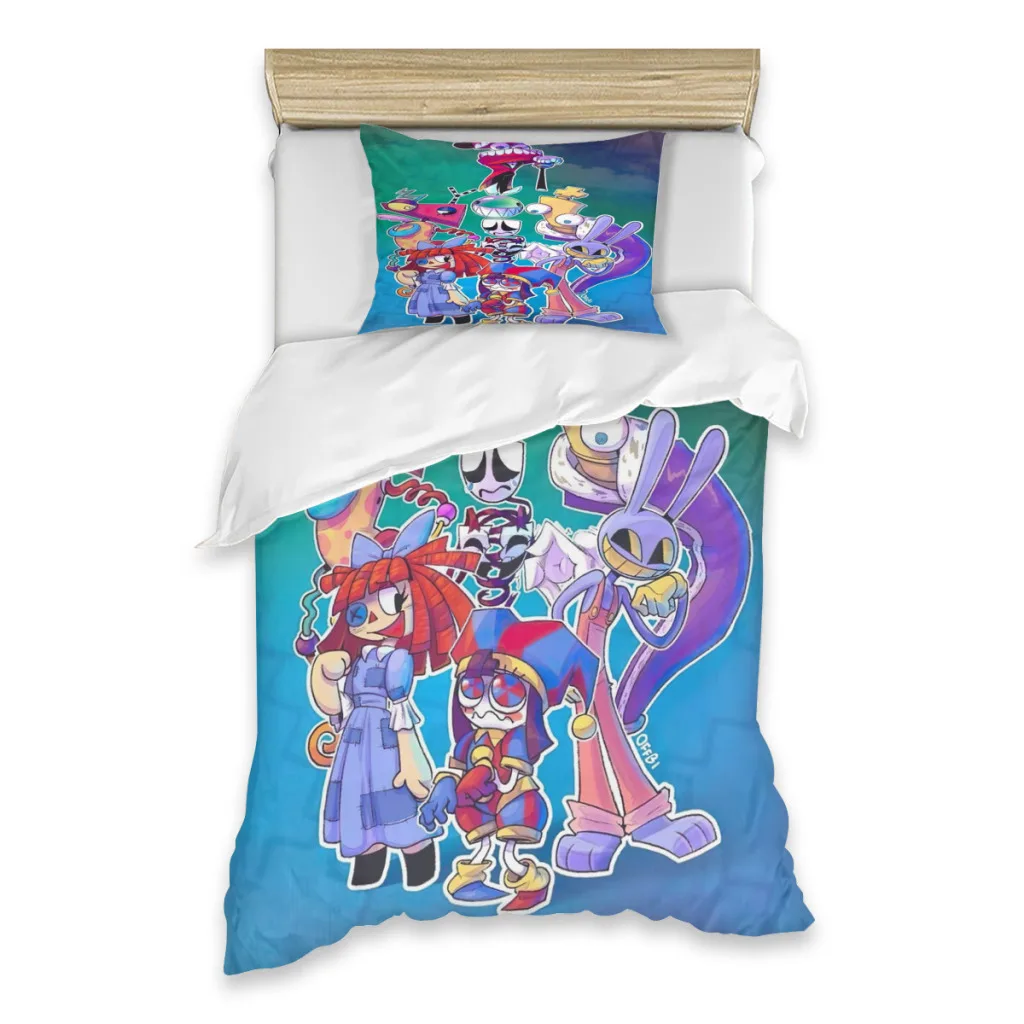 

Cartoon The Amazing Digital C-Circus Vintage Single Bed Sheets Set Complete Case Single Linen Quilt Cover