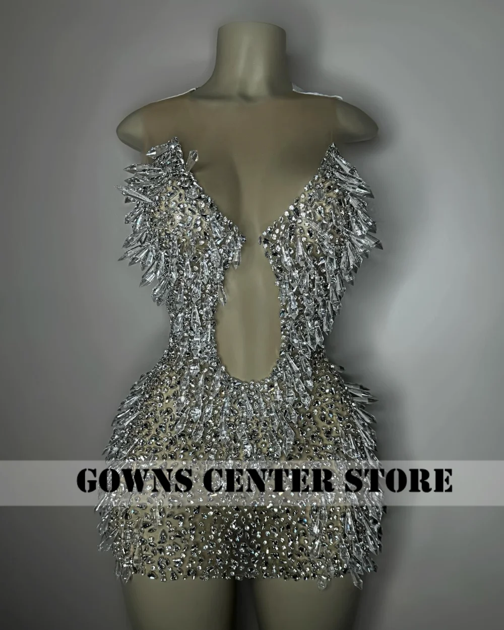 Absorbing SilverCrystal Beading Short Prom Dresses Black Girls 2026 Birthday Luxury Dress Mini Cocktail Gown Customized
