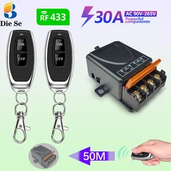 433MHz RF Radio AC 110V 220V 230V 30A High Power Light Switch Receiver Remote Control Transmitter Set ON/OFF Button for Lamp