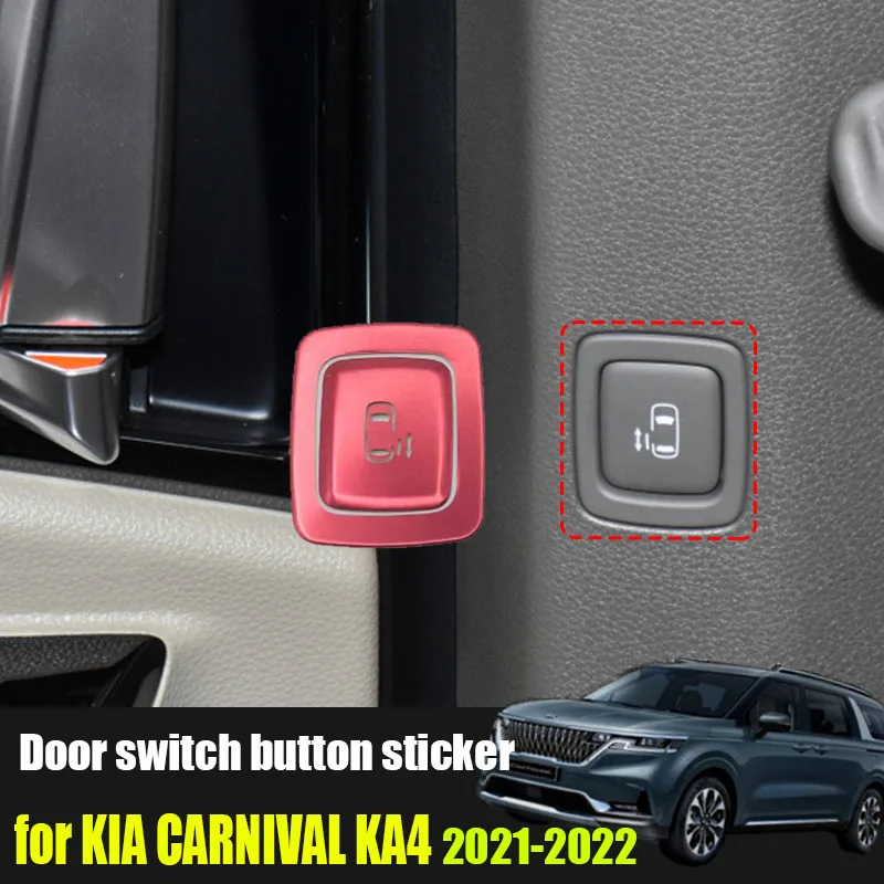 For Kia Carnival Sedona KA4 2021 2022 2023 2024 Middle door switch button aluminum alloy decorative patch interior