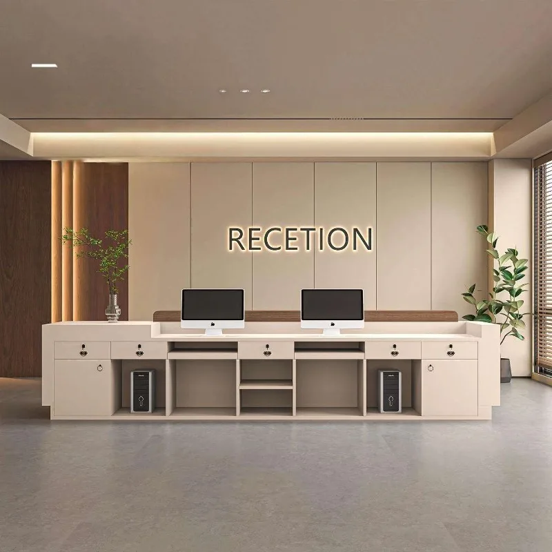 Luxury Beauty Reception Desks Salon Modern Best Company Design Reception Desks Long Organizers Scrivania Commercial Furniture