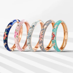Cloisonne Bracelet For Women Bangles On Hand Enamel Jewelry Flower Women's Hand Bracelet Female Bangle Mother's Day Gifts Wife