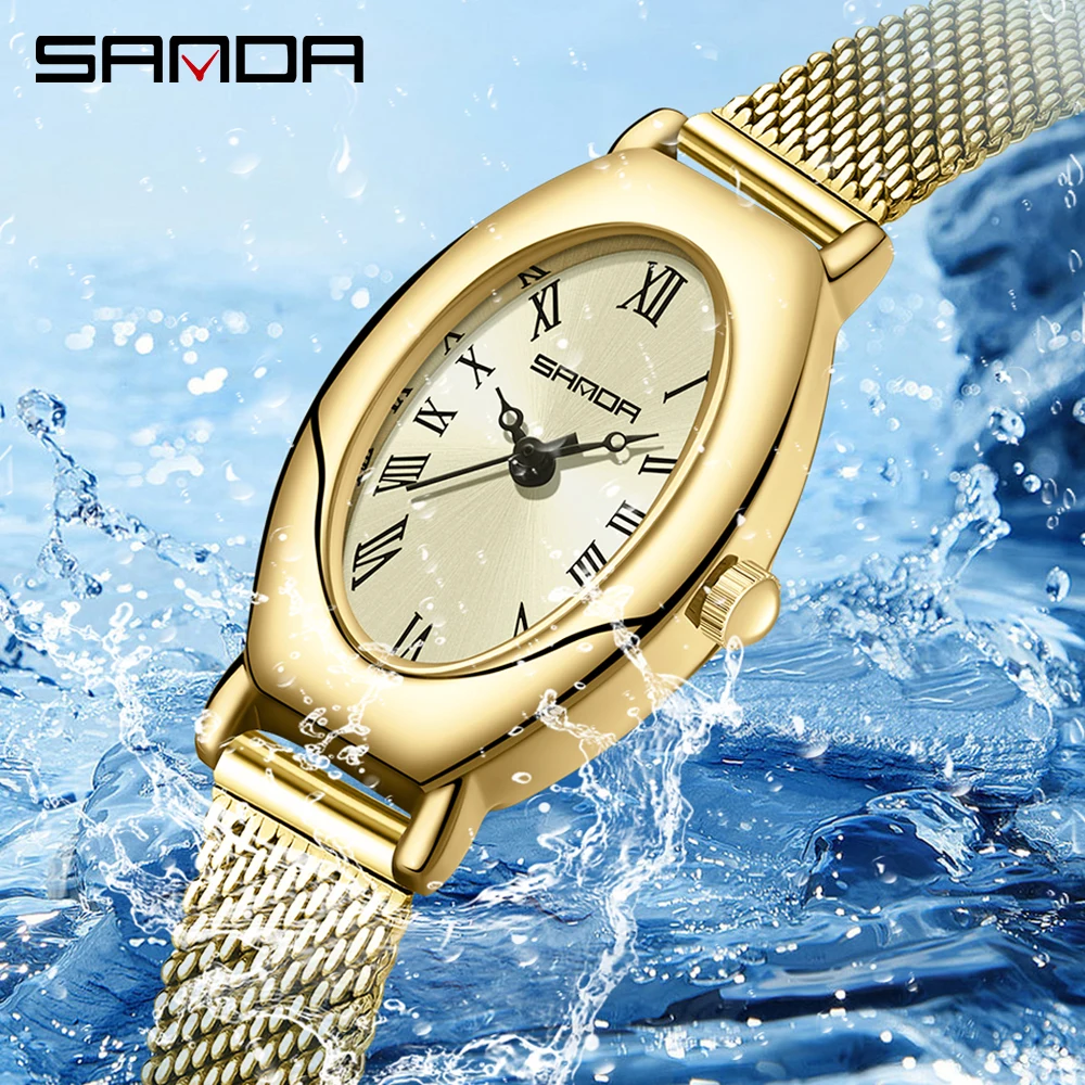 

Sanda 1123 New Arrival Elegant Design Roman Number Square Dial Waterproof Quartz Movement Business Women Analog Wrist Watch 2023