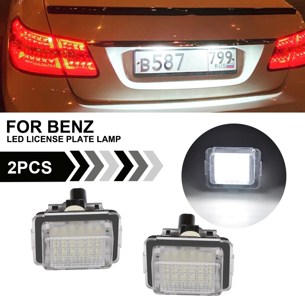 

2PCS LED Number Plate Lights For Benz C-Class W205 C204 W204 S204 E-Class W212 C207 S212 W222 W221 license Plate Lamp