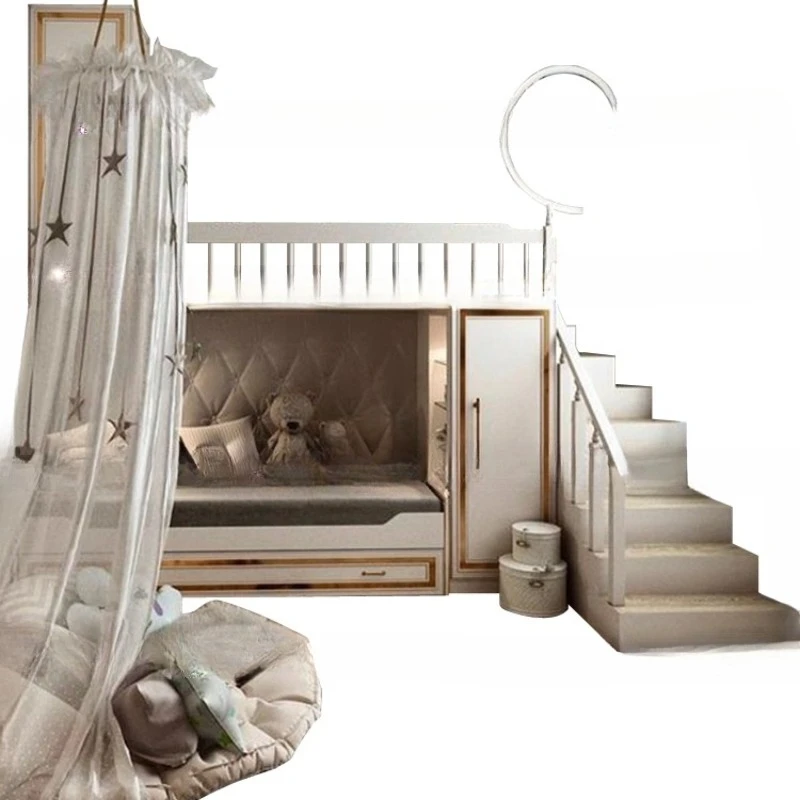 أسرة علوية وسفلية بسيطة وحديثة 1 متر 2 سرير بطابقين، نصف ارتفاع b eds، سرير أبيض مطلي بالذهب