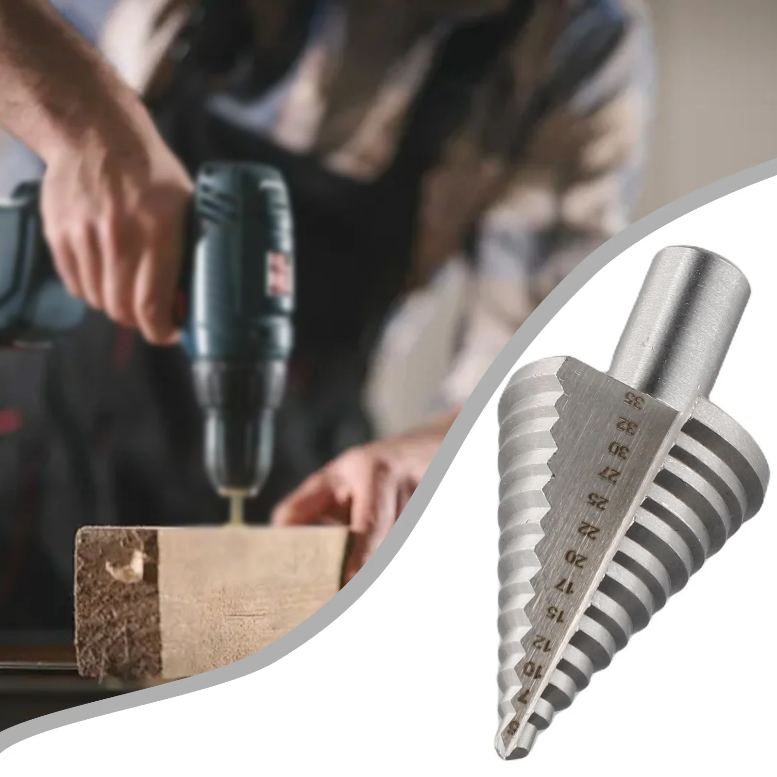 

Hole Cutter Step Drill Bit Wood Metal Drilling Power Tools 13 Step Cone Drill Bits 5-35 Mm Fluted Edges HSS Cone Drills