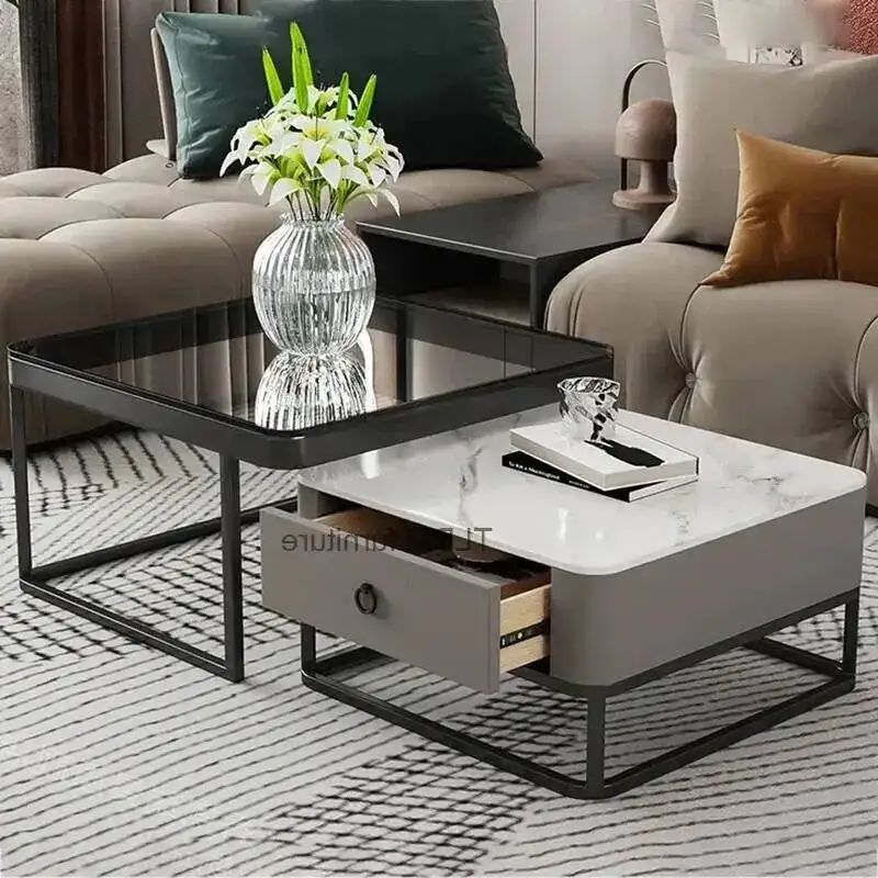 Tables White Makeup Center Tables Luxury Coffee Design Lateral Bedside Mesa Corner Modern Tavolini Da Salotto Furniture LSL35XP