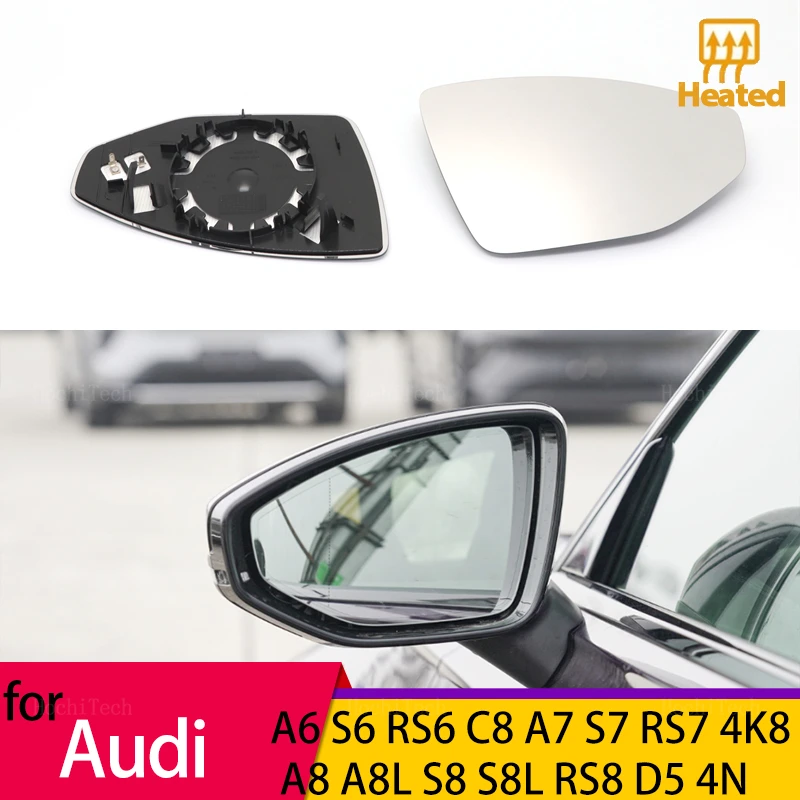 

Side Rearview Mirror Heating Glass Heated Mirror Lens For Audi A6 S6 RS6 C8 4K A7 S7 RS7 4K8 A8 A8L S8 S8L RS8 D5 4N Accessories