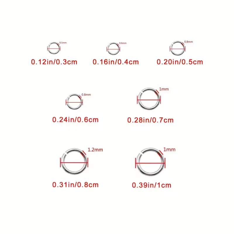 200pcs GD/SI Stainless Steel Open Jump Ring Jewelry Connection DIY Accessory Round Ring Making Earrings Bracelets Necklaces image 5