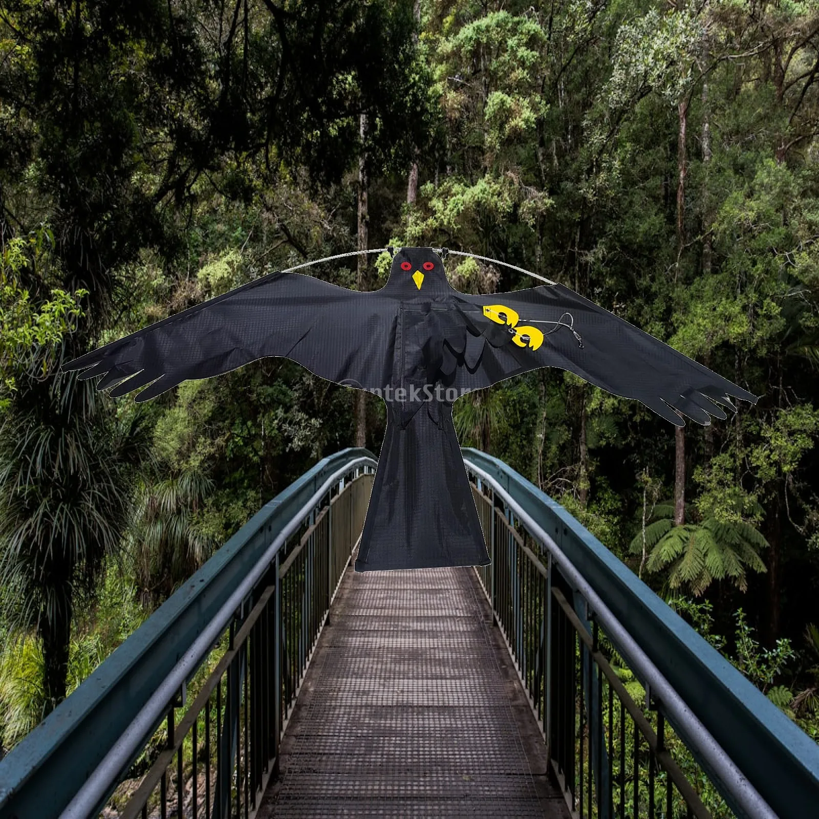 Lifelike Kite Bird Repeller Pigeon Decoy with Reflective Eye Weed Control Crops Grain Protector for Garden Yard Farm