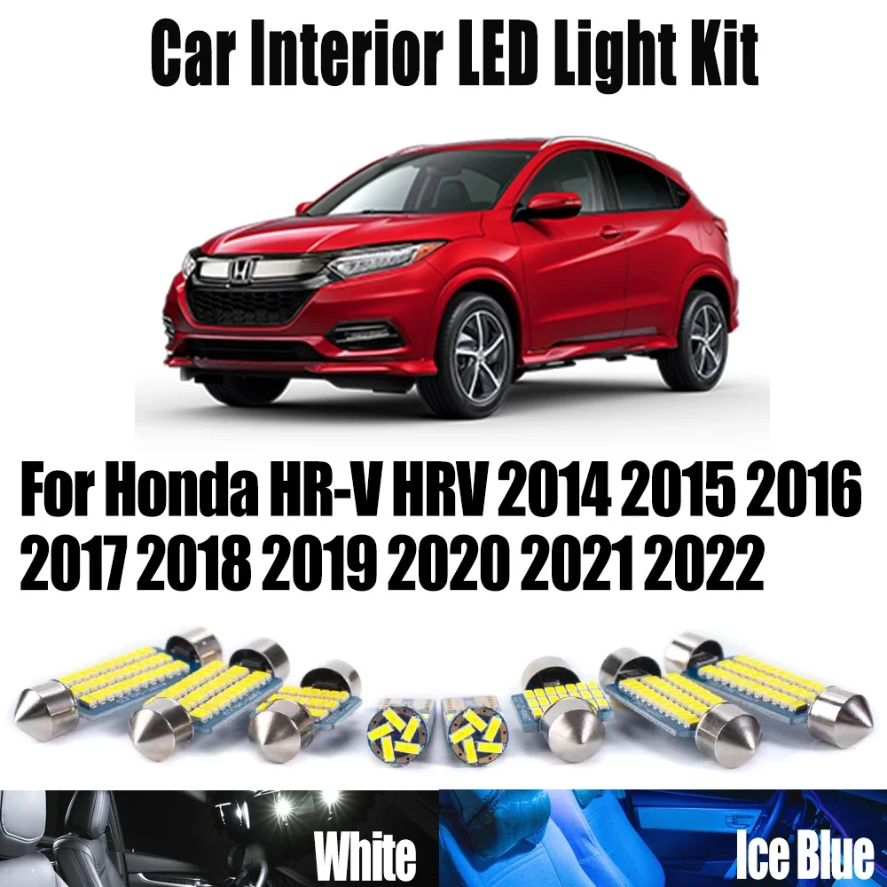 12Pcs For Honda HR-V HRV 2014 2015 2016 2017 2018 2019 2020 2021 2022 Ceiling Trunk Bulbs Canbus LED Interior Map Dome Light Kit