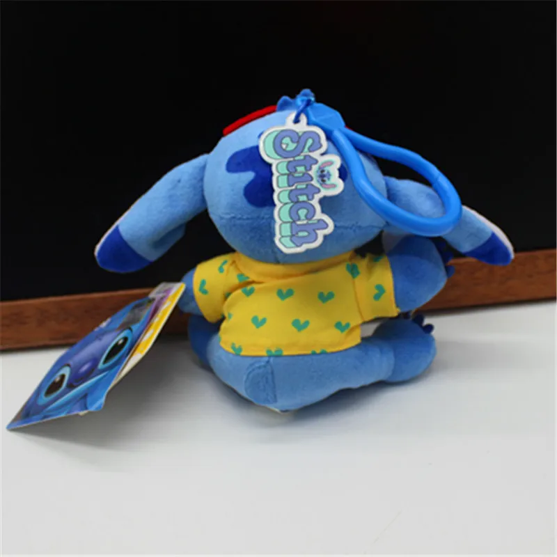 1piece Disney 10cm Lilo and Stitch toys cute surfing stitch Plushies Stuffed Movie Anime Angel Bag Pendant Key Chain toys