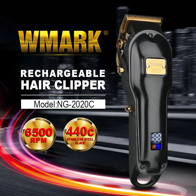 

WMARK NG-2020C RECHARGEABLE HAIR CLIPPER High quality, precision 5cr stainless fade blades,can be adjusted to zero-overlap