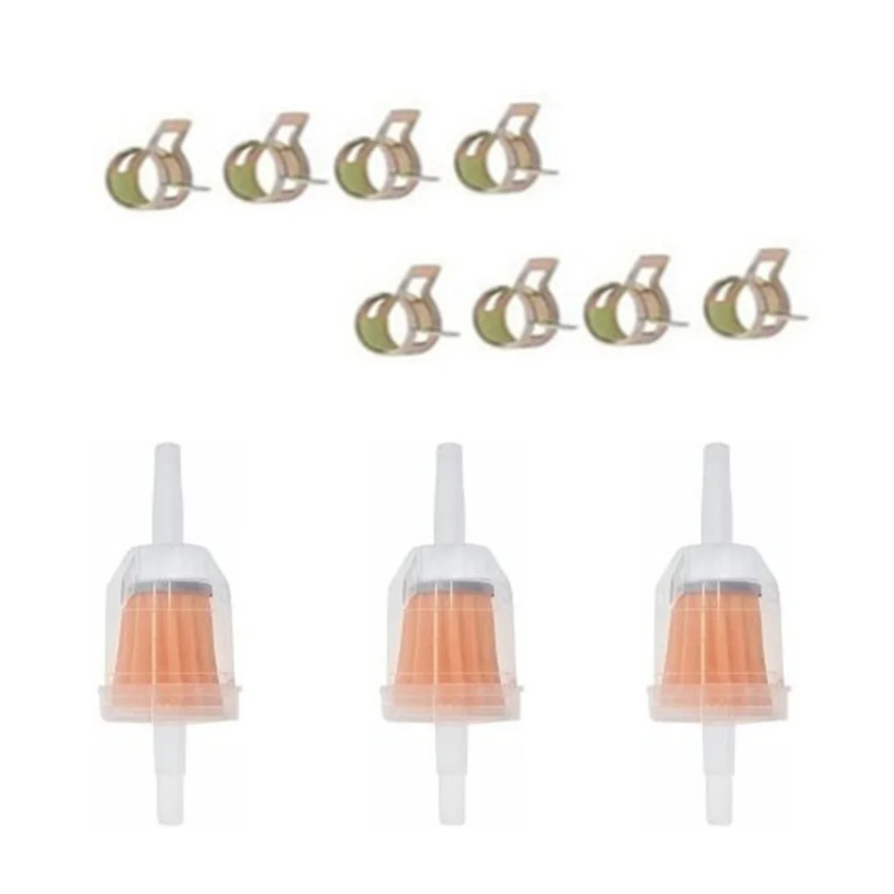 3 Fuel Filters and 8 Spring Band Clamps for Mechanical Carburetor Systems with Part Numbers 102003201 1013684 1014522 72084 G01