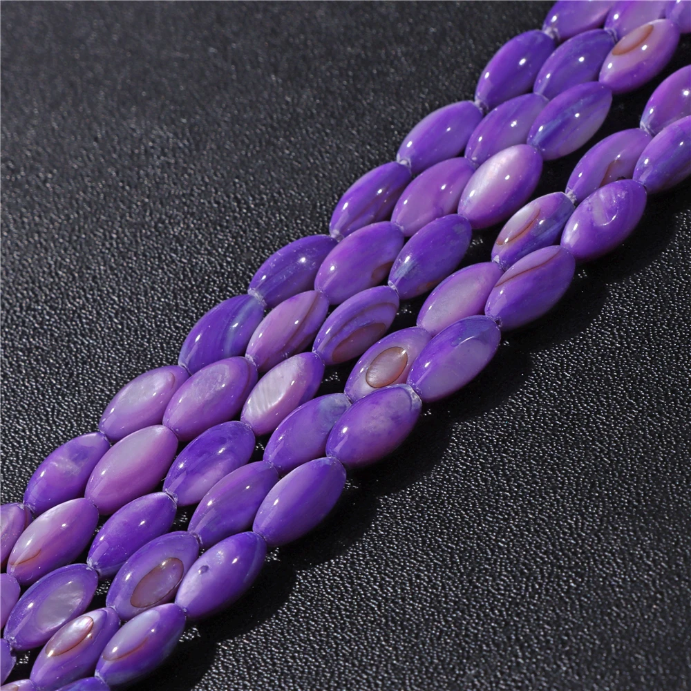 15X6mm Long Stripe Shell Beads Point Stick Mother of Pearl Shell Slice Loose Beads for DIY Making Jewelry Necklace Accessories