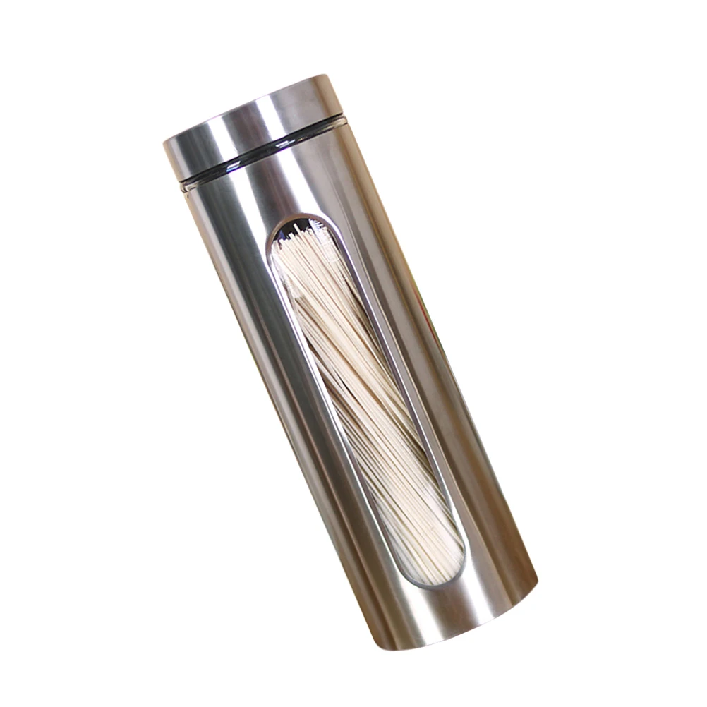 

Food Storage Jar Airtight Container Kitchen Steel Stainless with Lid Chrome Clear Canisters